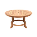 Round Wooden Patio Table with Slatted Design